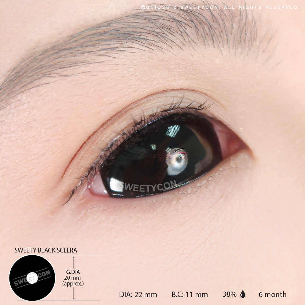 Sweety Black Sclera Lens Sabretooth/Blackout/Black