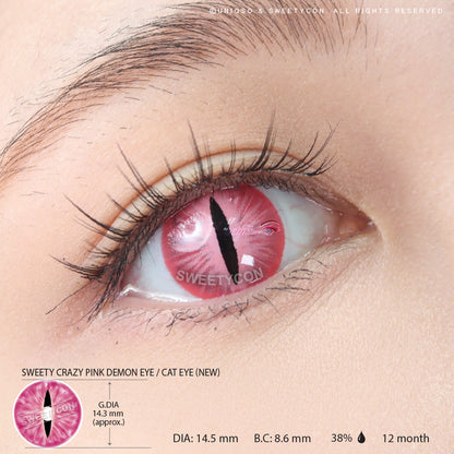 Sweety Lens Pink Demon Eye / Cat Eye (New)