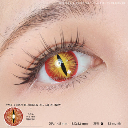 Sweety Crazy Lens Red Demon Eye / Cat Eye (New)