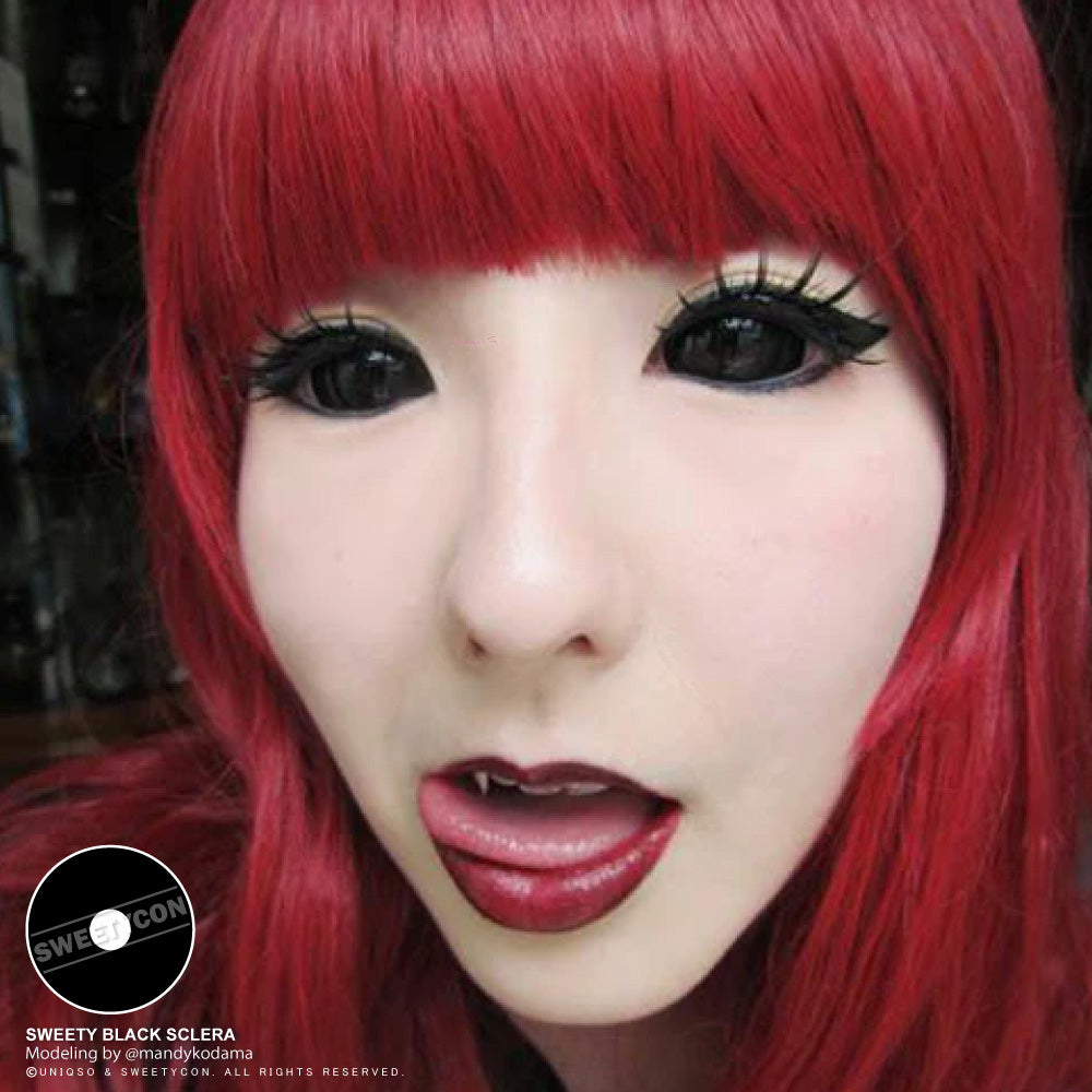 Sweety Black Sclera Lens Sabretooth/Blackout/Black